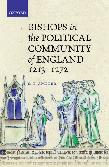 Bishops in the Political Community of England, 1213-1272